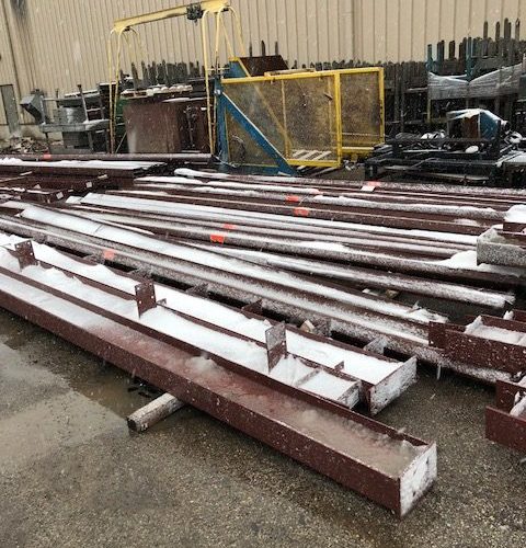 Materials were delivered to EJ Basler in Chicago for the new commercial metal building